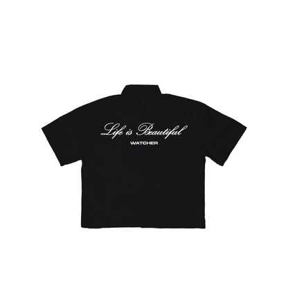 BLK POLO (BOXY CROPPED)